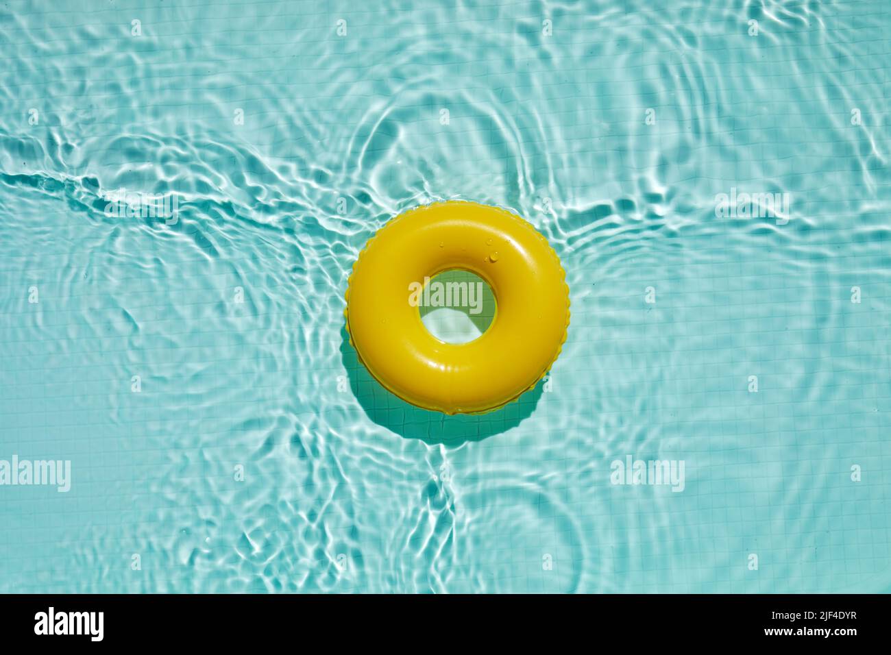 Swimming pool top view background. Water ring in water Stock Photo