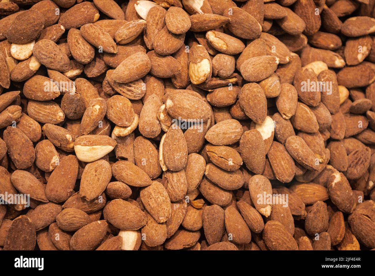 Dried fruits called almonds rich in calories and nutrients. Food for