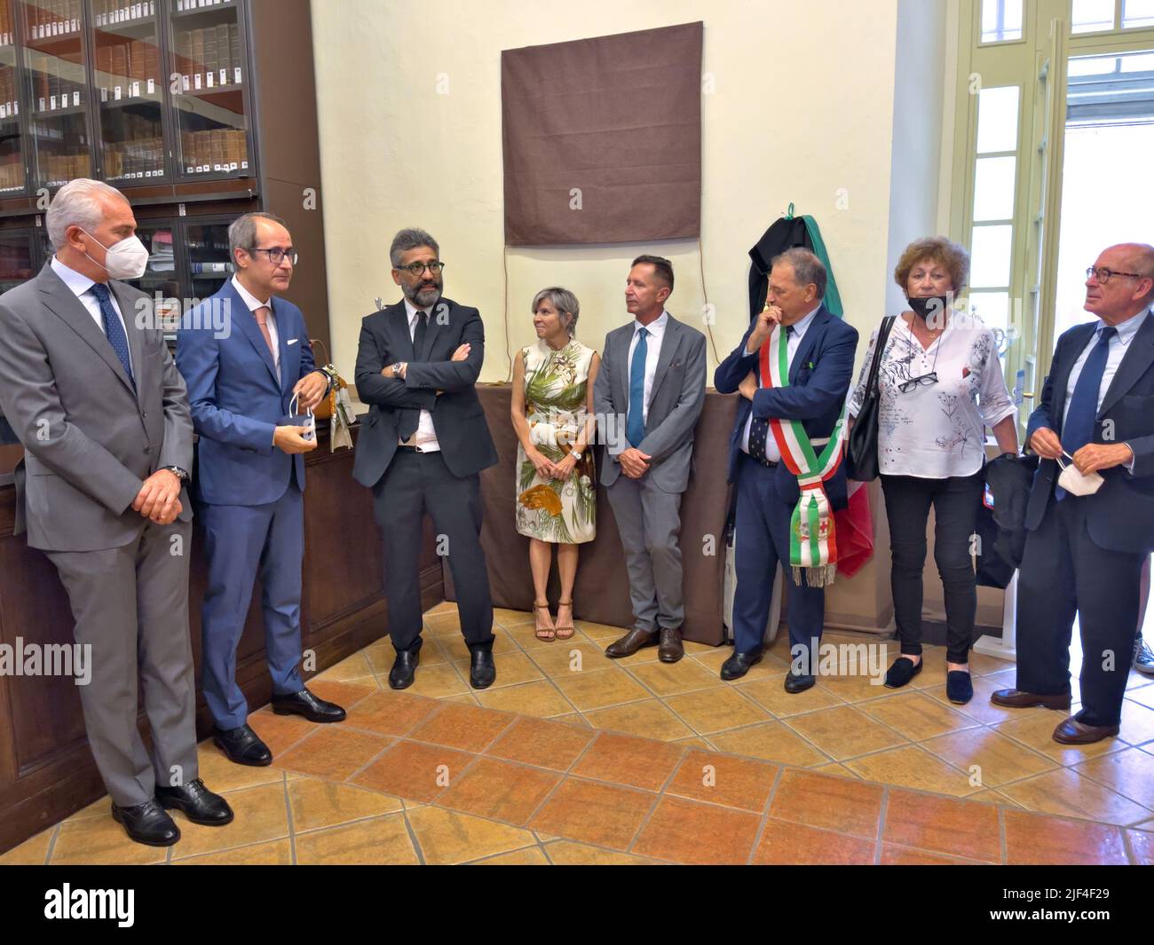 The unveiling ceremony of the plaque in memory of the Jewish lawyers excluded from the Italian racial laws of 1938-1939 Stock Photo