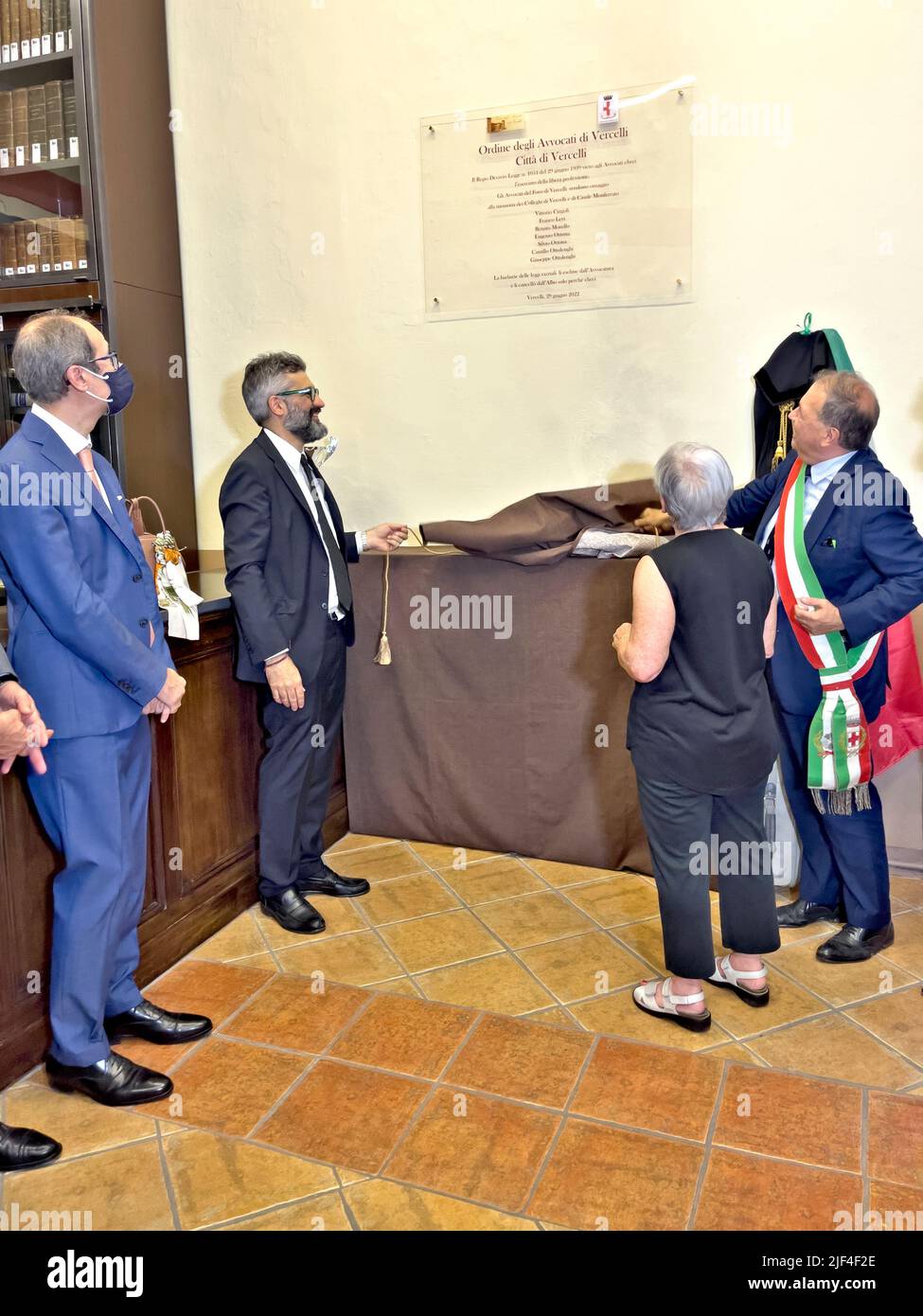 The unveiling of the plaque in memory of the Jewish lawyers excluded from the Italian racial laws of 1938-1939 Stock Photo