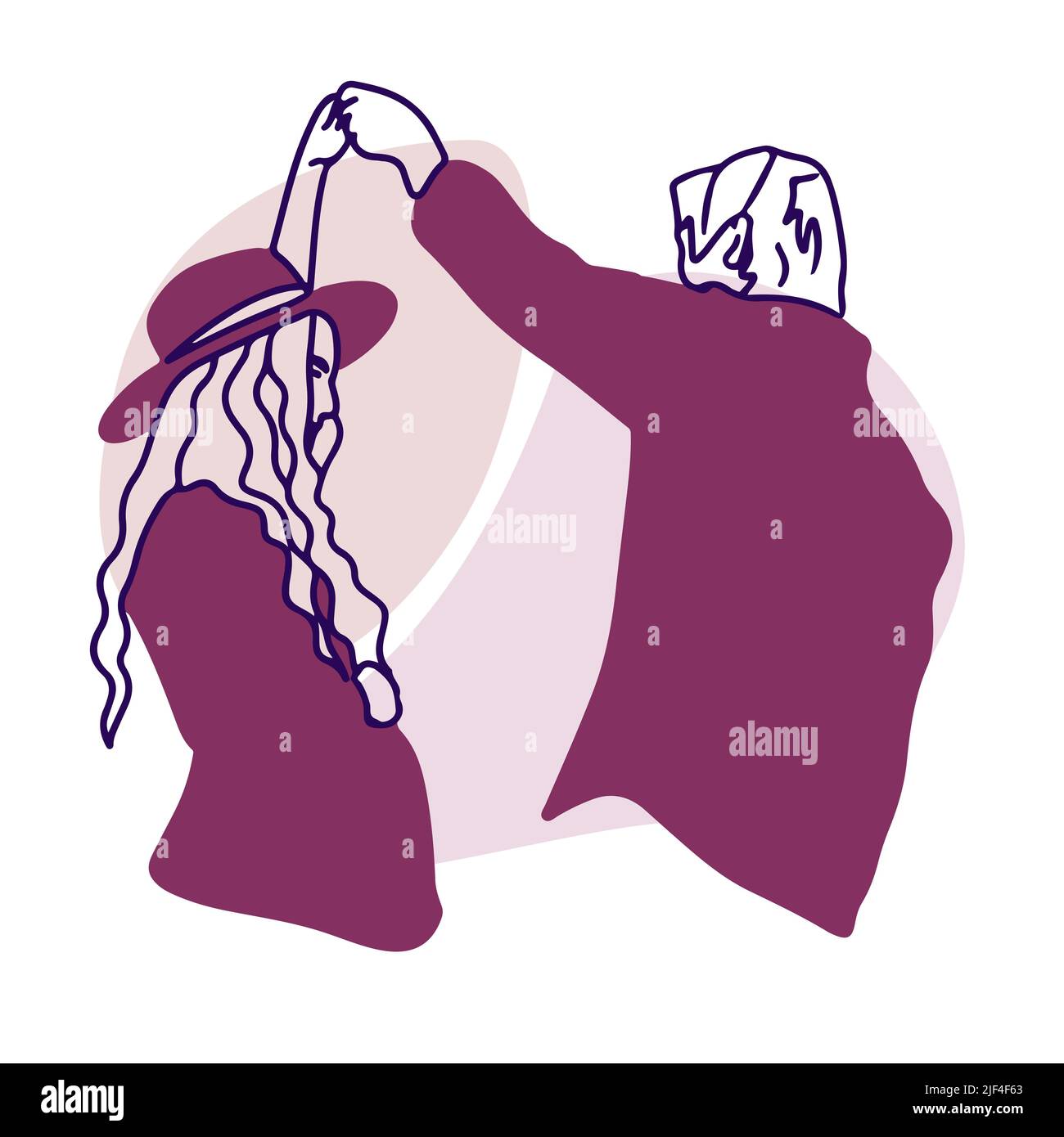 Happy newlyweds, pregnant girl, lovers dancing, hat, smile, future parents, doodle Stock Vector