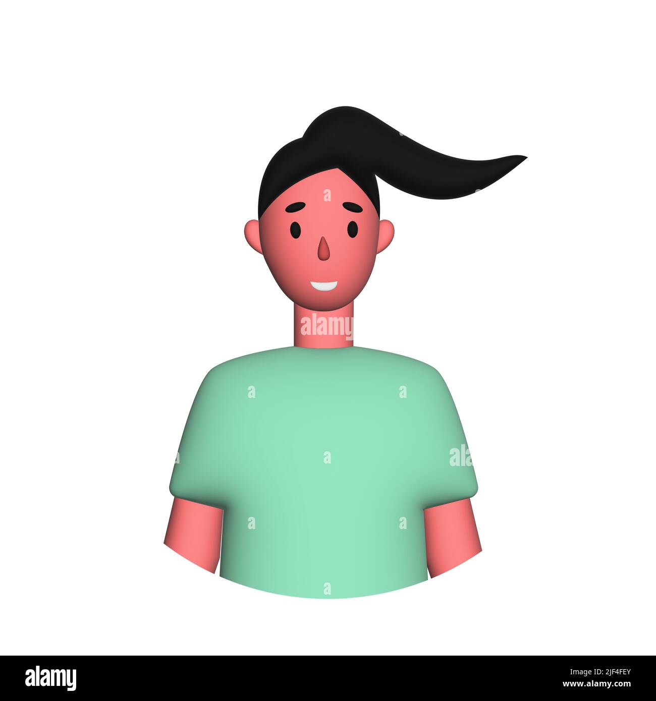 Web icon man, girl with a pigtail - illustration Stock Photo