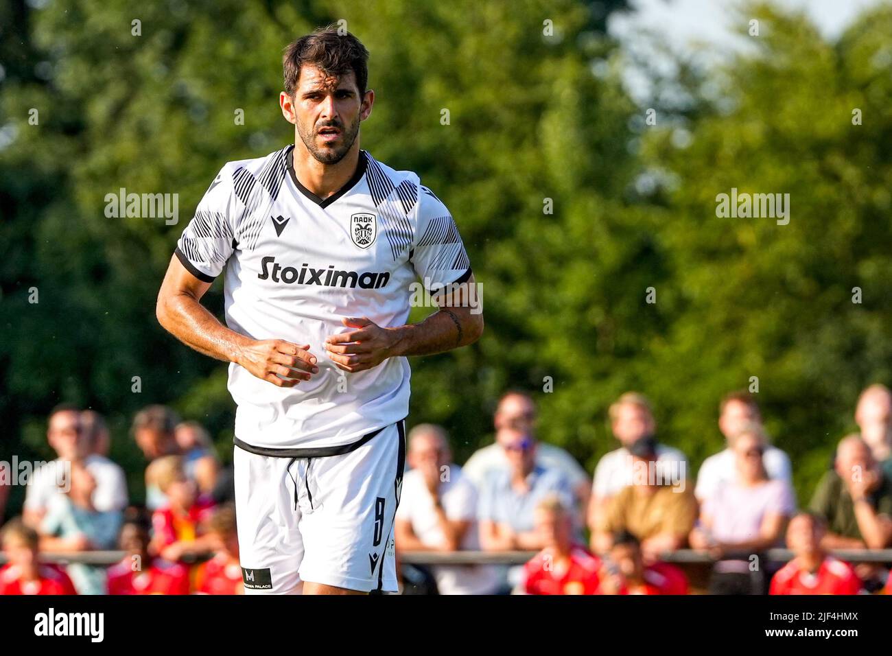 TERWOLDE, NETHERLANDS - JUNE 29: Nelson Miguel Castro Oliveira of PAOK Saloniki during the Friendly match between Go Ahead Eagles and PAOK Saloniki at Sportcomplex Woldermarck on June 29, 2022 in Terwolde, Netherlands (Photo by Patrick Goosen/Orange Pictures) Stock Photo