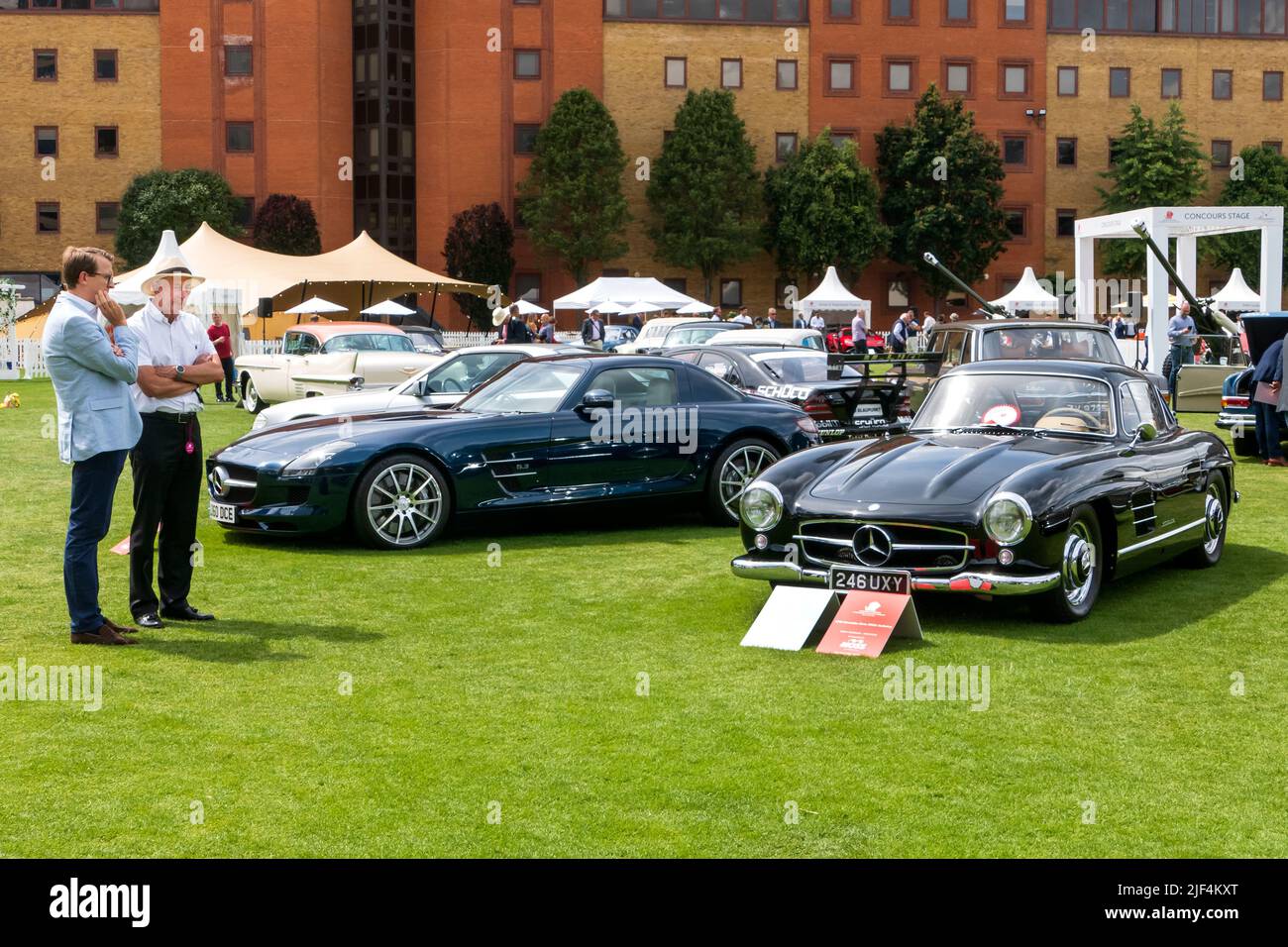 1955 Mercedes-Benz 300SL Gullwing class winner at the London Concours at the Honourable Artillery Company in the City of London UK Stock Photo