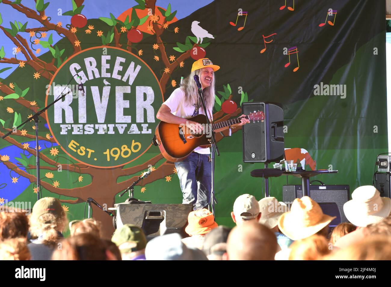 Steve Poltz performing at the Green River Festival Stock Photo