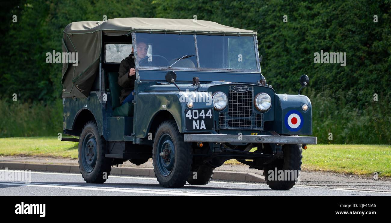 1952 classic blue Land Rover Stock Photo