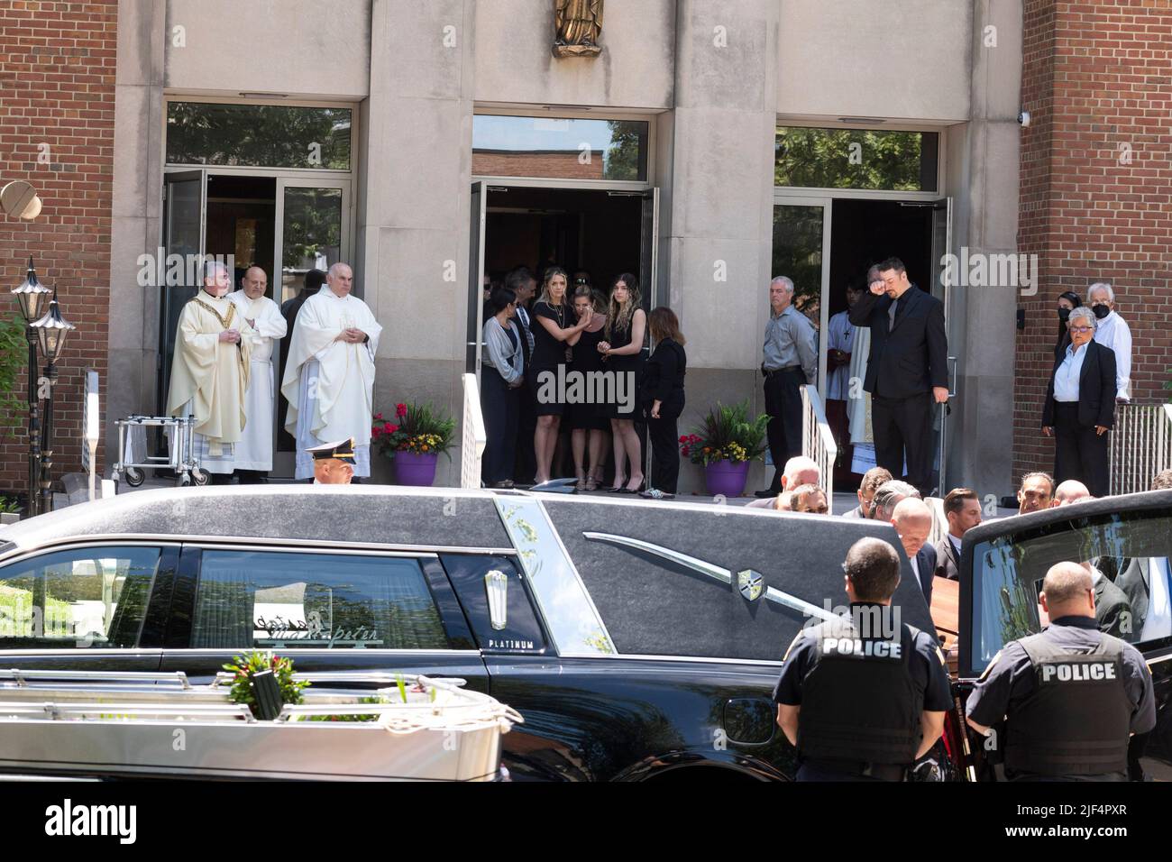 Kenilworth, New Jersey, USA. 29th June, 2022. Family members of the