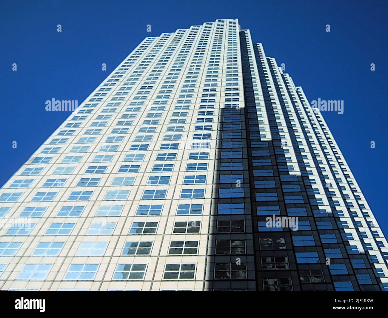 Mighty Office building skyscraper reaching in the deep blue sky in Miami, Florida, USA
