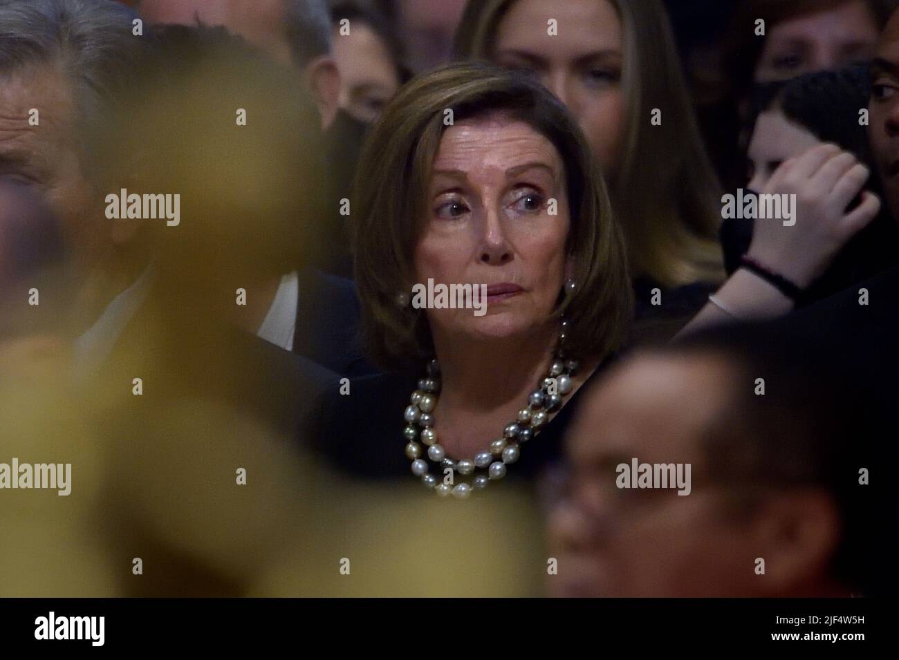 Vatican City State, Vatikanstadt. 29th June, 2022. U.S. Speaker of the House Nancy Pelosi and her husband Paul Francis Pelosi Sr, and her niece attends the Mass of Saint Peter and Paul in St Peter's Basilica, at the Vatican, June 29, 2022. Credit: dpa/Alamy Live News Stock Photo