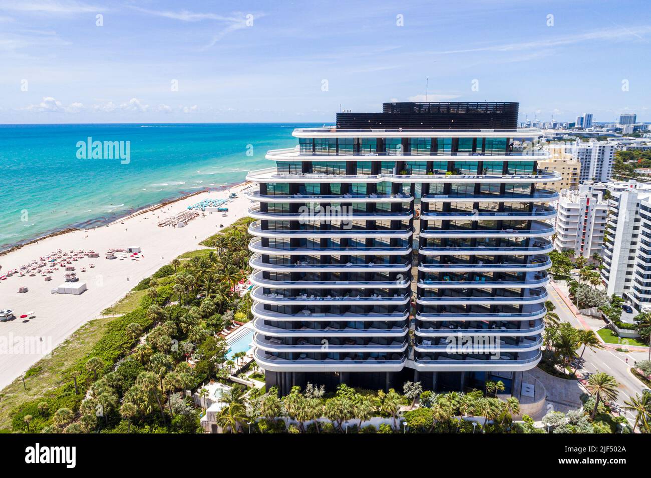 Miami Beach Florida,aerial overhead view from above,Faena House luxury ...