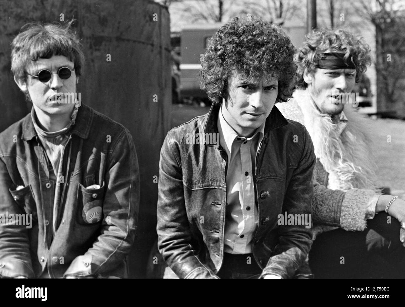 CREAM UK rock group in April 1967. From left Jack Bruce, Eric Clapton,Ginger Baker Stock Photo