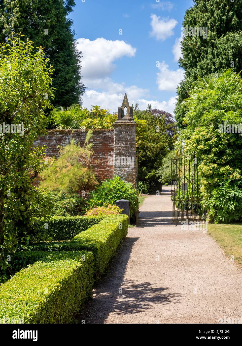 The walled garden at Newstead Abbey in Nottinghamshire UK ancestral home of Lord Byron Stock Photo