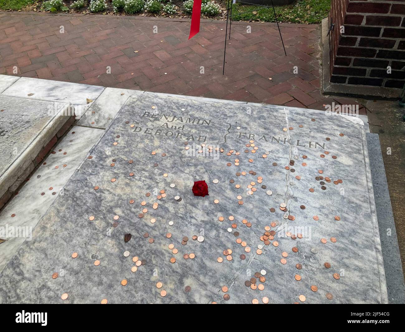 Ben Franklin Grave Site, Philadelphia, Pennsylvania, USA Stock Photo