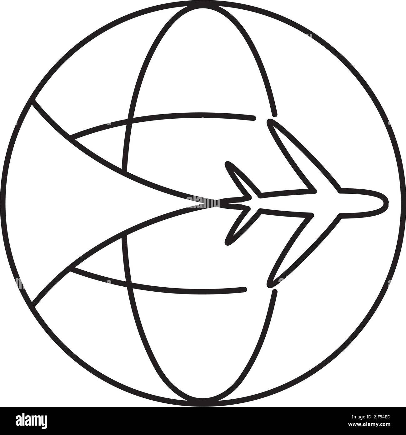 Plane flying around globe Black and White Stock Photos & Images - Alamy