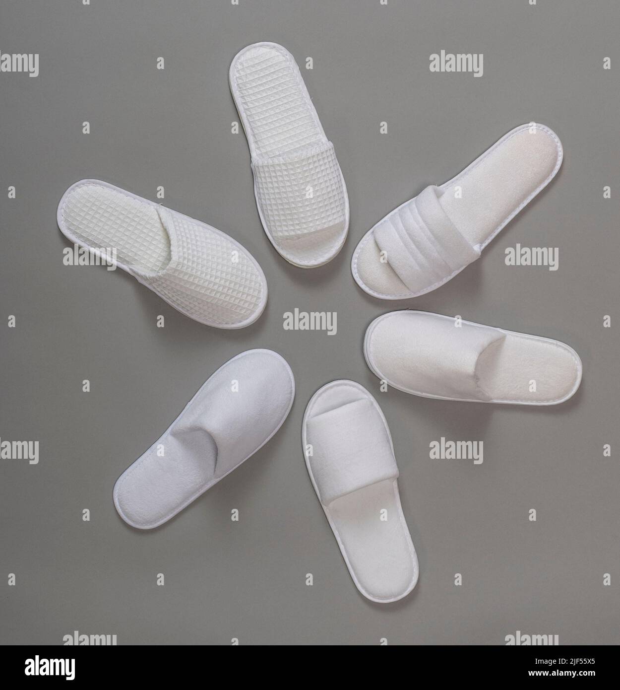 White slippers in a pattern Stock Photo