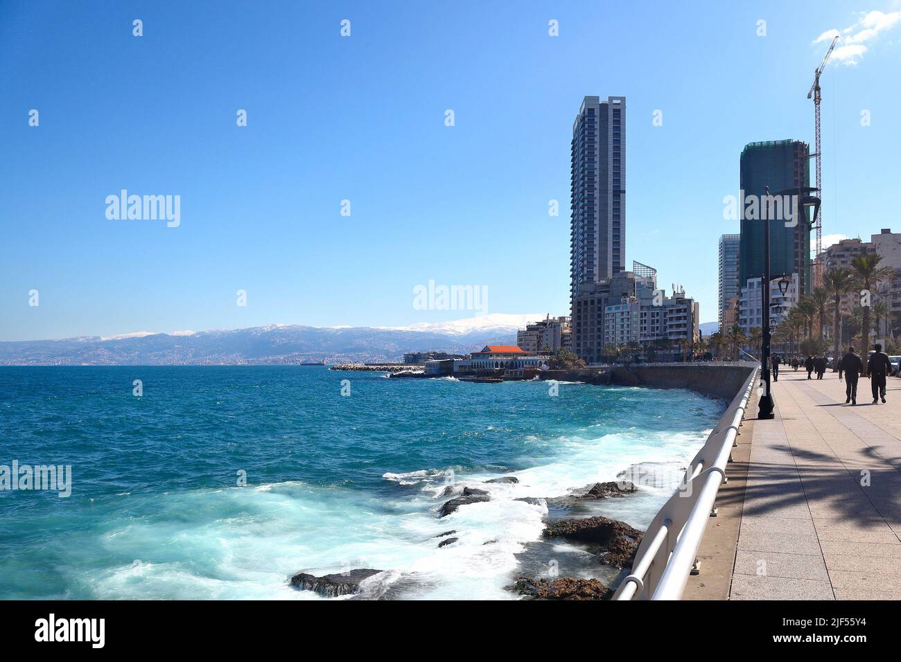 Beirut Corniche on a Sunny Day. Stock Photo
