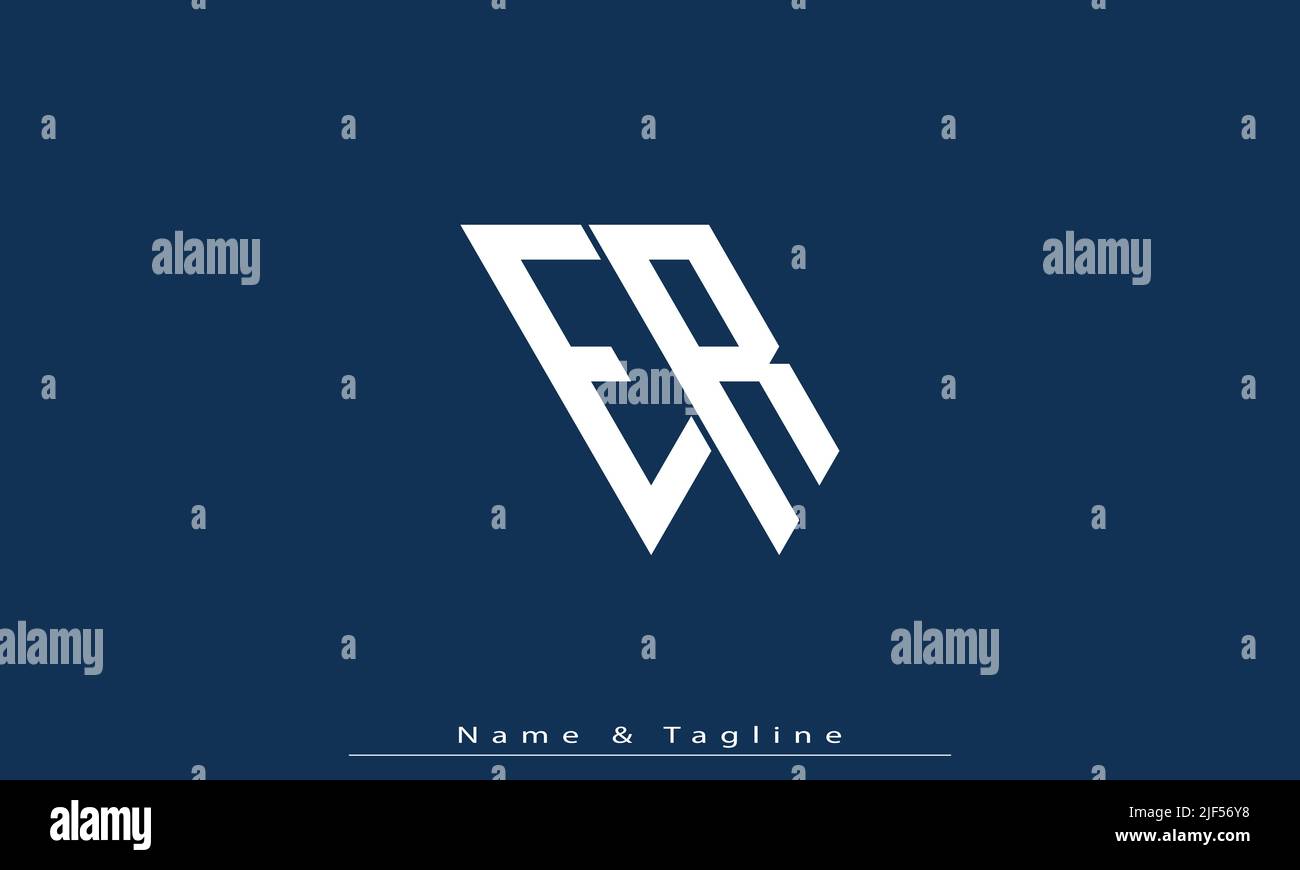 Alphabet letters Initials Monogram logo ER , RE Stock Vector