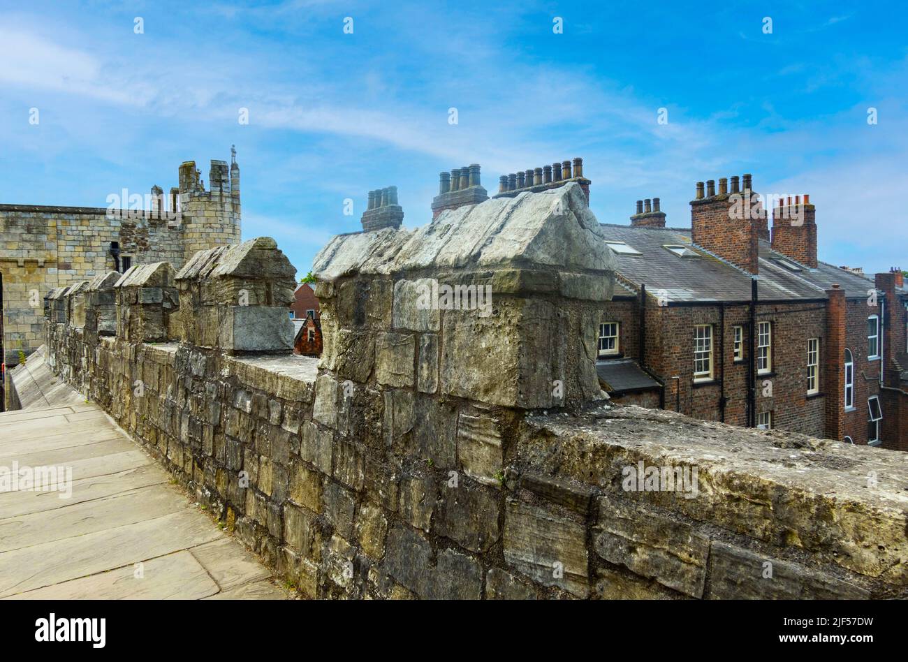 A section of the old Roman wall in York, North Yorkshire, England Stock Photo