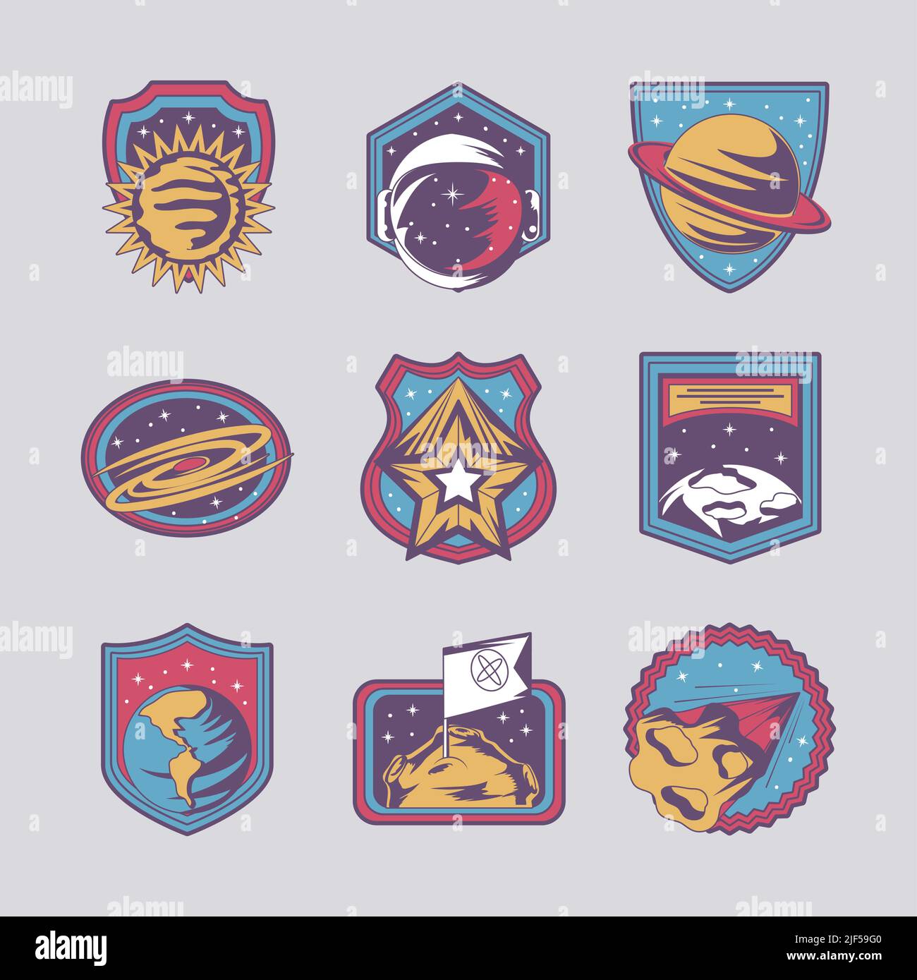 space badges retro Stock Vector Image & Art - Alamy