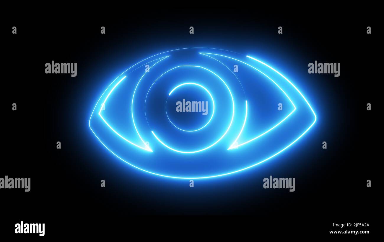Neon eye. Computer generated 3d render Stock Photo Alamy