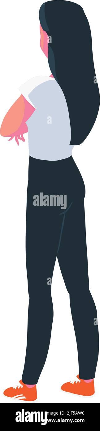 Woman full length rear Stock Vector Images - Alamy