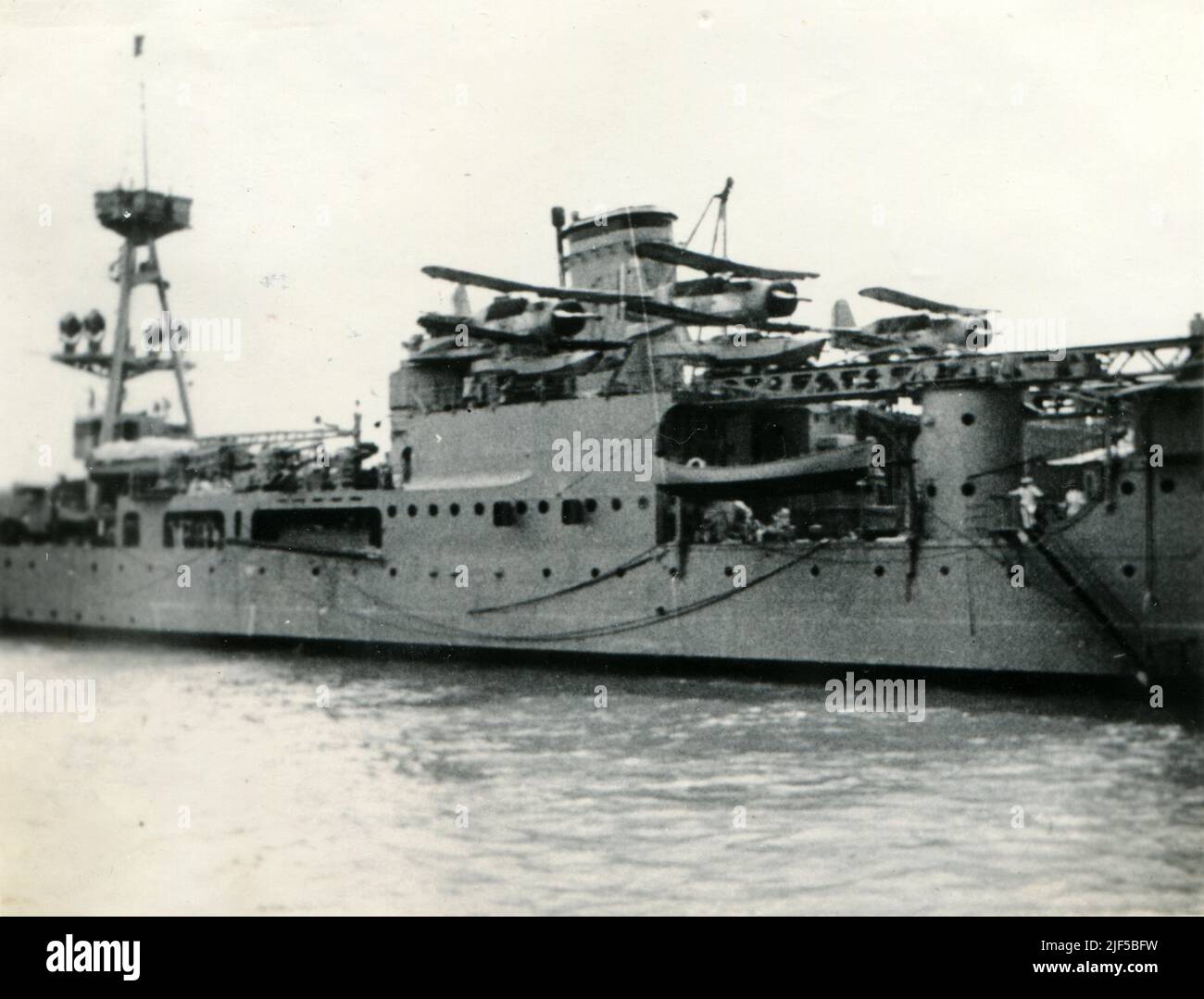 USS Augusta American Flagship in Shanghai c1937 Stock Photo