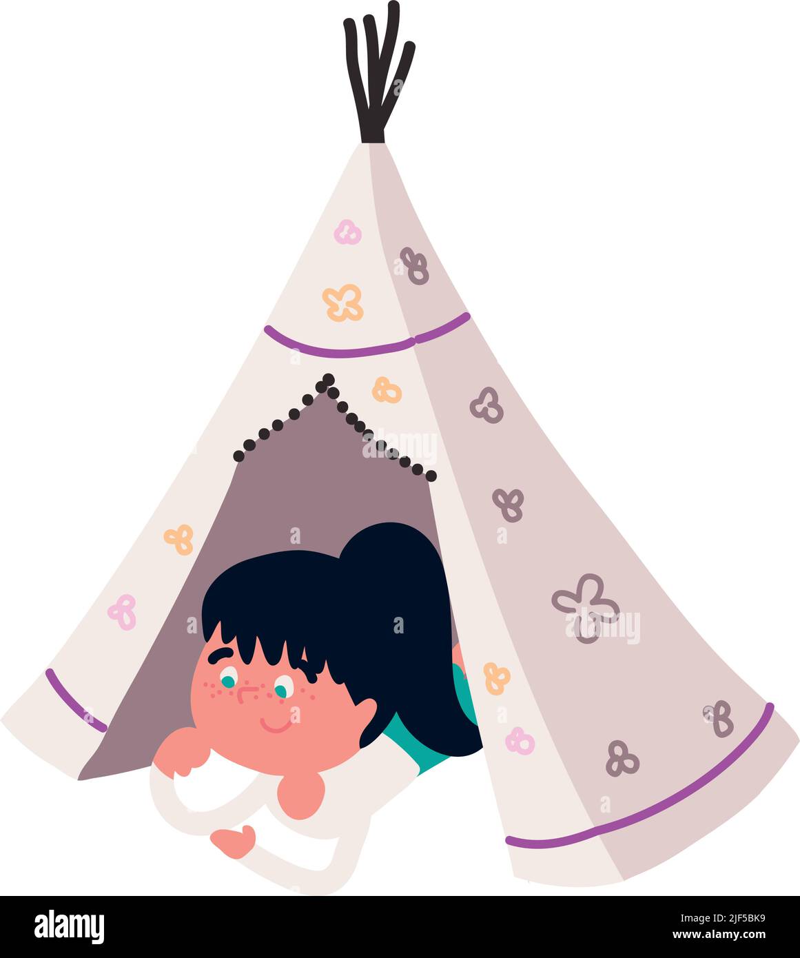 girl in the teepee Stock Vector Image & Art - Alamy