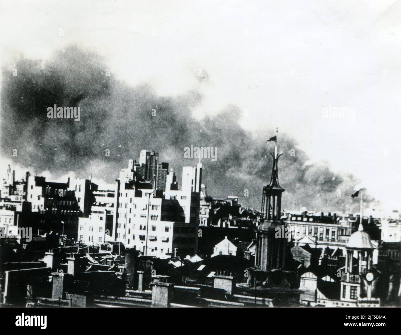Fire on the WhangPoo (Huangpu River) during the Japanese invasion of ...
