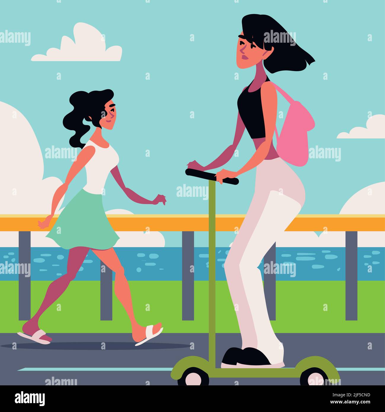 Car free day street Stock Vector Images - Alamy