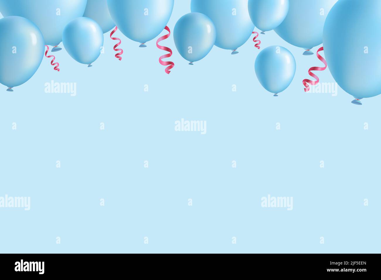 Blue balloons. Vector illustration. Stock Vector