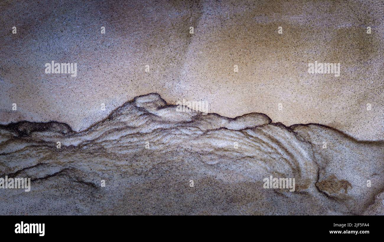 Up close layered cut sandstone background Stock Photo