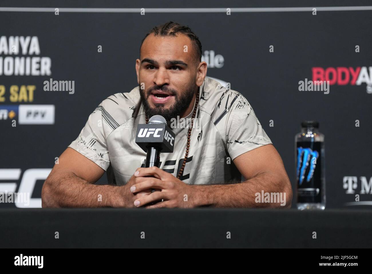 LAS VEGAS, NV - June 29: Gabriel Green meets with the press for media day at UFC Apex for UFC 276 - Adesanya vs Connonier - Media Day on June 29, 2022 in LAS VEGAS, NV, United States. (Photo by Louis Grasse/PxImages) Stock Photo