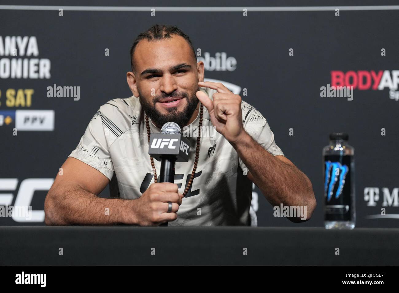 LAS VEGAS, NV - June 29: Gabriel Green meets with the press for media day at UFC Apex for UFC 276 - Adesanya vs Connonier - Media Day on June 29, 2022 in LAS VEGAS, NV, United States. (Photo by Louis Grasse/PxImages) Stock Photo