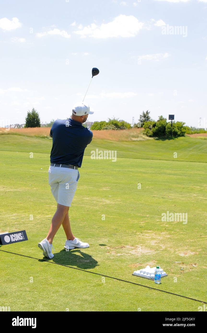 Jersey, United States. 29th June, 2022. Ben Roethlisberger attends the Icons Series Press Conference in Liberty National Golf Club, Jersey City. Credit: SOPA Images Limited/Alamy Live News Stock Photo