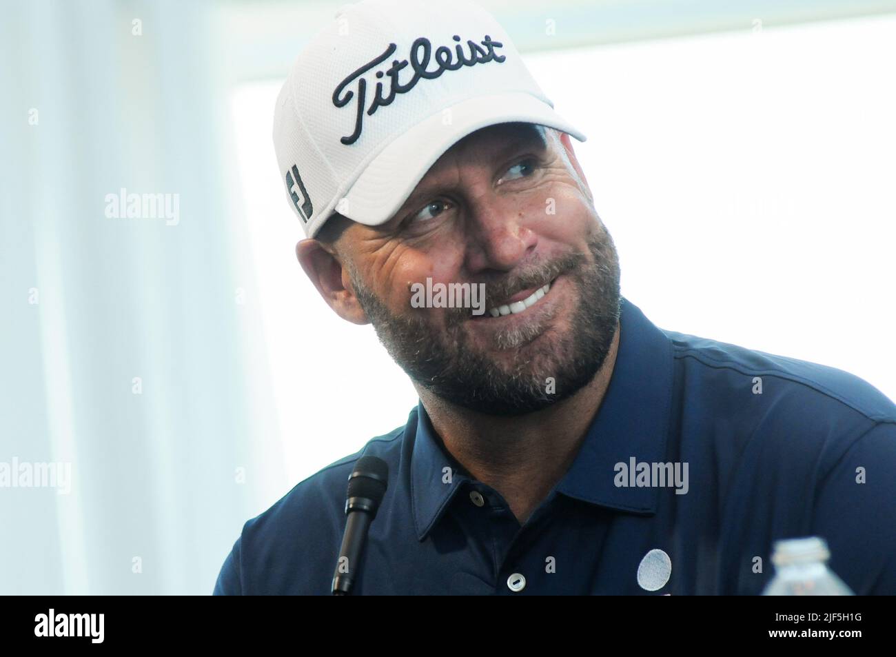 Jersey, US - 29 Jun 2022, Ben Roethlisberger attends the Icons Series Press Conference in Liberty National Golf Club, Jersey City. (Photo by Efren Landaos / SOPA Images/Sipa USA) Stock Photo