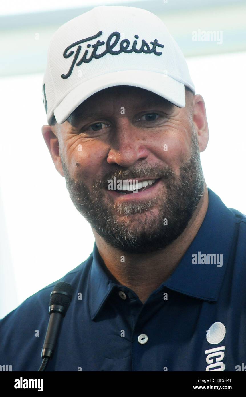 Jersey, US - 29 Jun 2022, Ben Roethlisberger attends the Icons Series Press Conference in Liberty National Golf Club, Jersey City. (Photo by Efren Landaos / SOPA Images/Sipa USA) Stock Photo