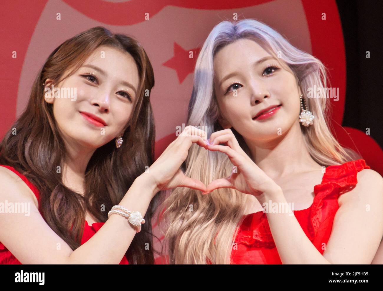 Tokyo, Japan, June 29, 2022, Kpop group Rocket Punch, Yunkyoung(L) and