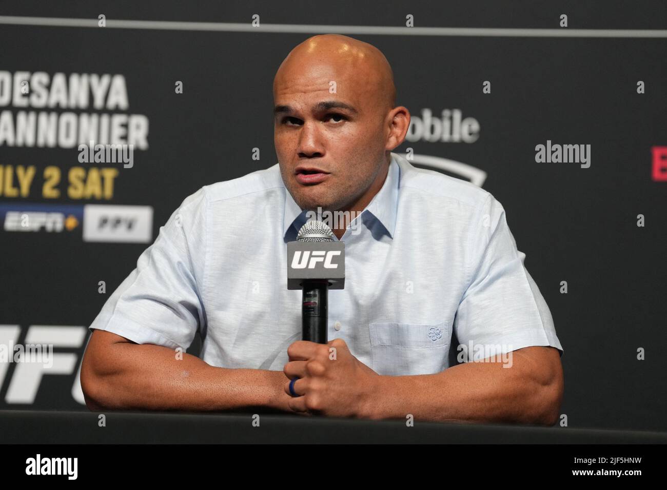 LAS VEGAS, NV - June 29: Robbie Lawler meets with the press for media