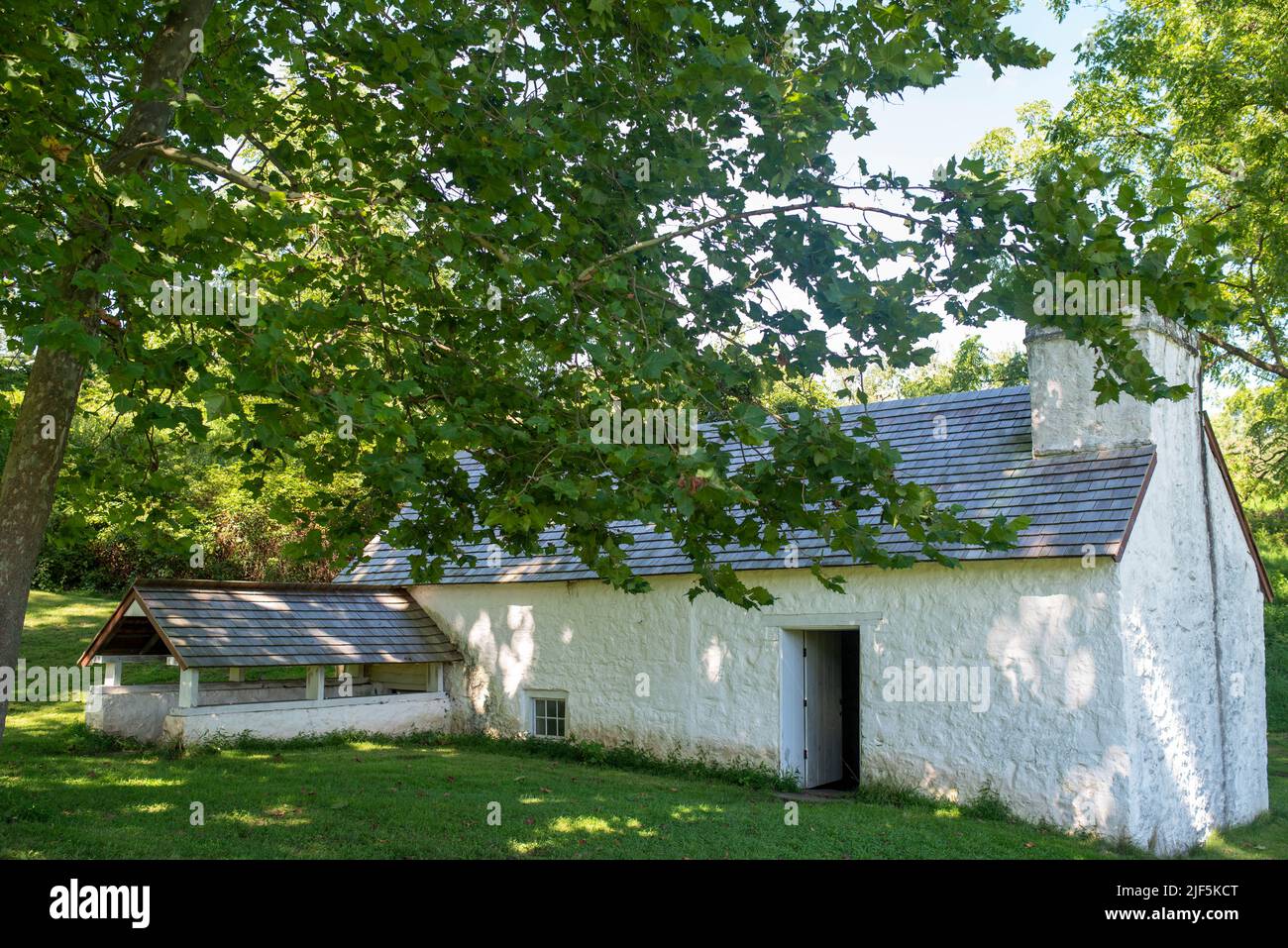 Colonial American spring house Hopewell Furnace National Historic Site Stock Photo
