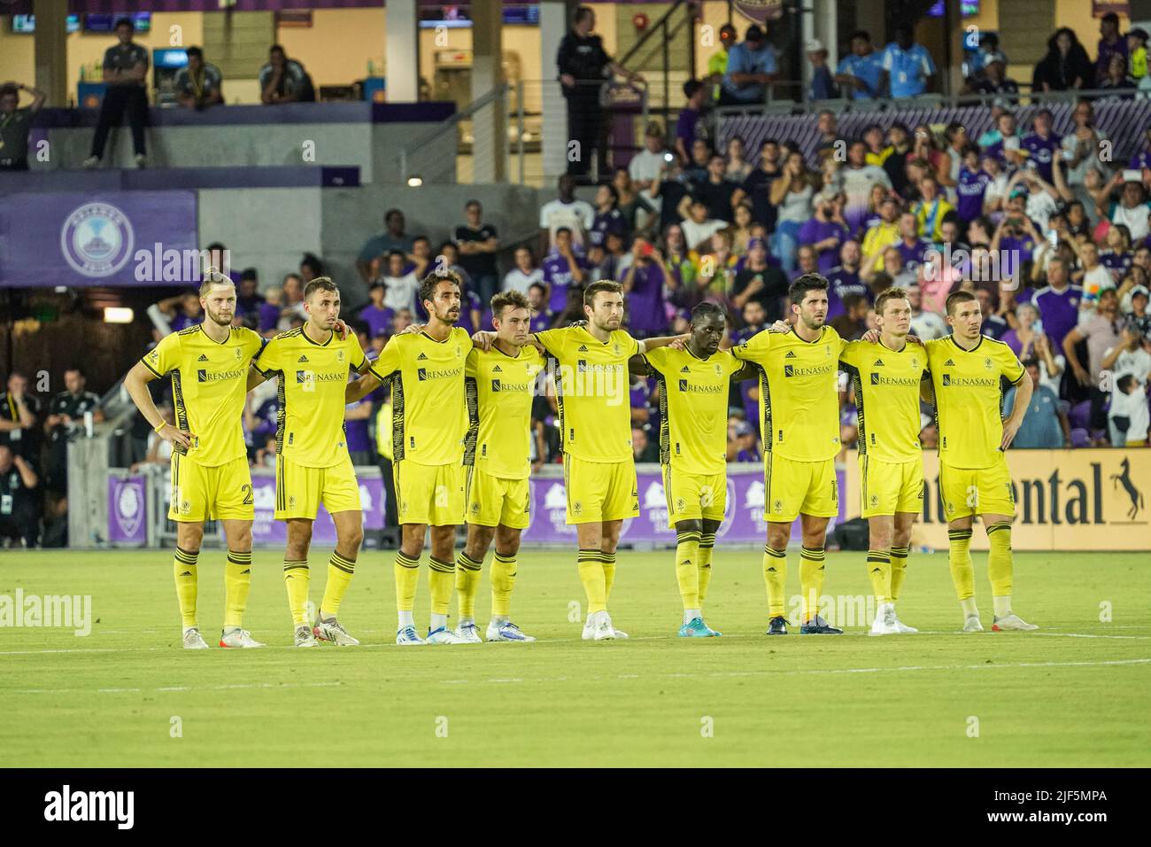 Orlando Florida USA June 29 2022 Nashville SC Players Line Up For 