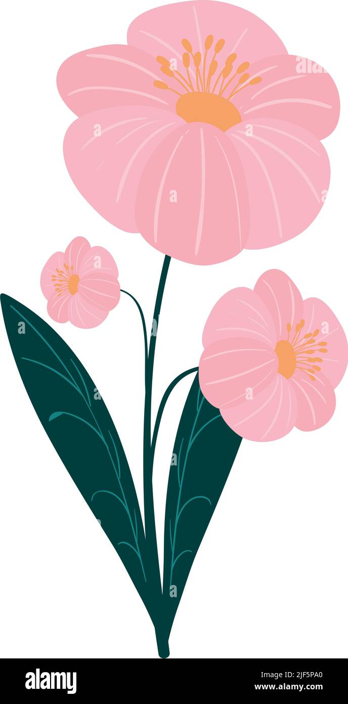 flowers and leaves Stock Vector Image & Art - Alamy