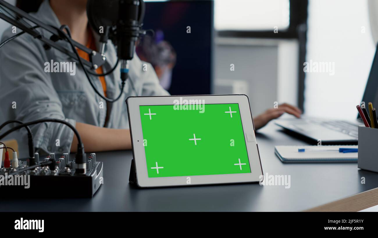 Tablet with chroma key with isolated background and mockup template ...