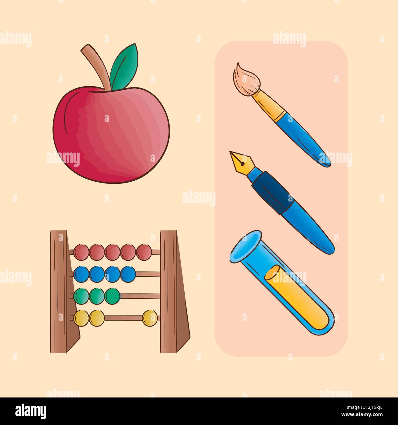 set of school supplies Stock Vector