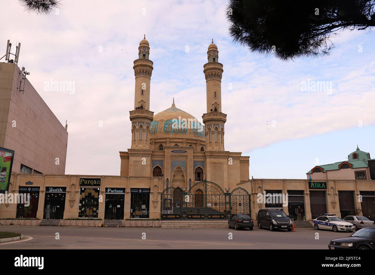 Baku. Azerbaijan. 05.03.2020 year. A beautiful mosque in the eighth kilometer area. Stock Photo