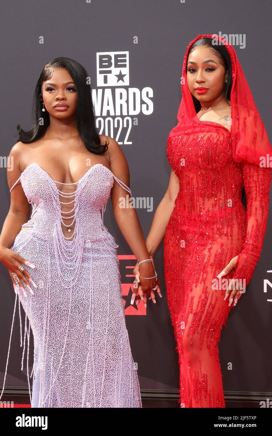 LOS ANGELES JUN 26 City Girls Yung Miami, JT. at the 2022 BET
