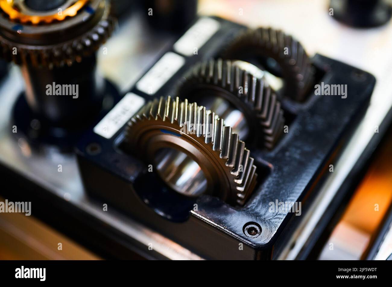 Gears set of car gearbox for different speed transmission Stock Photo