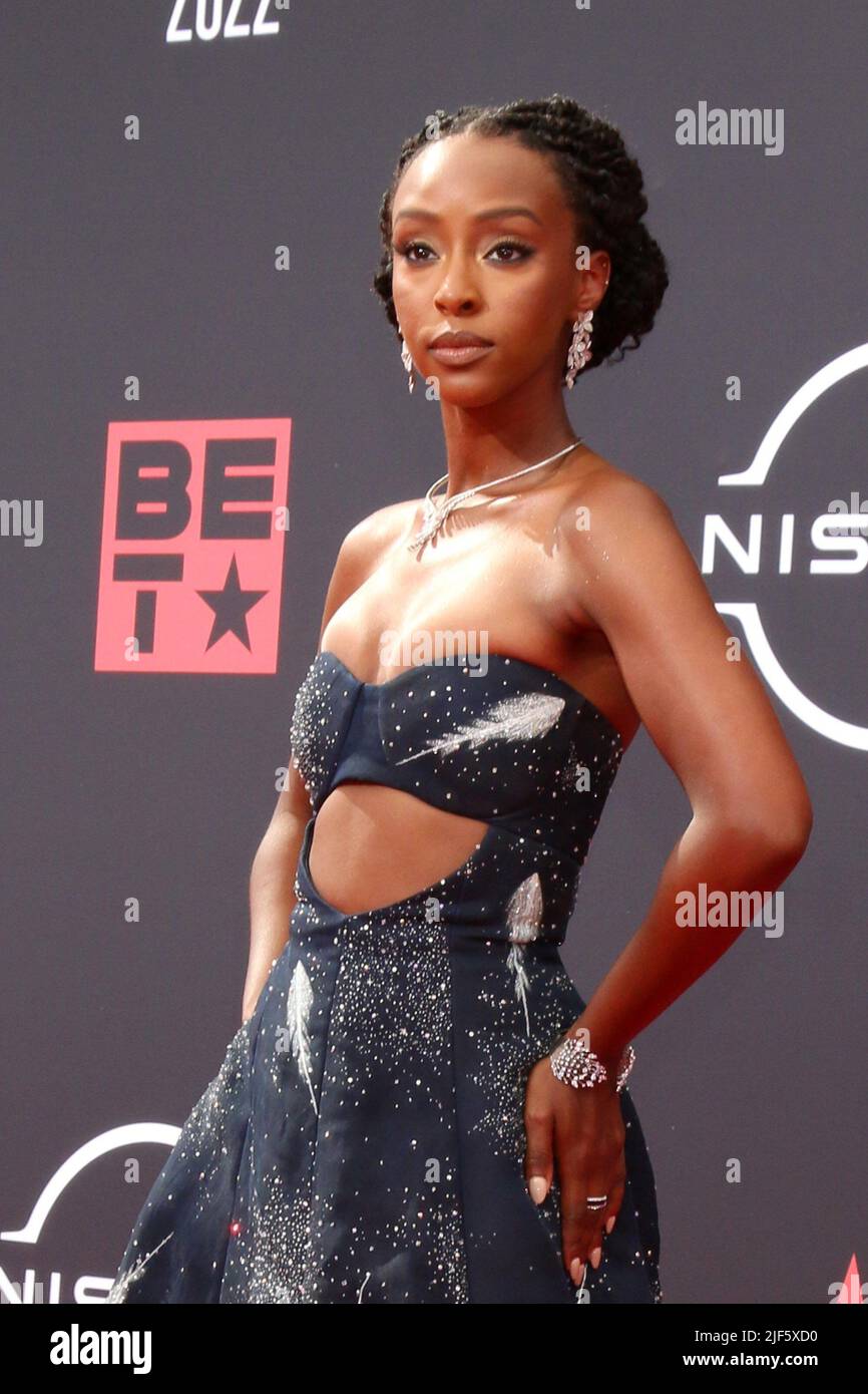 Los Angeles, CA. 26th June, 2022. Ebony Obsidian at arrivals for BET Awards - Part 4, Microsoft Theater, Los Angeles, CA June 26, 2022. Credit: Priscilla Grant/Everett Collection/Alamy Live News Stock Photo