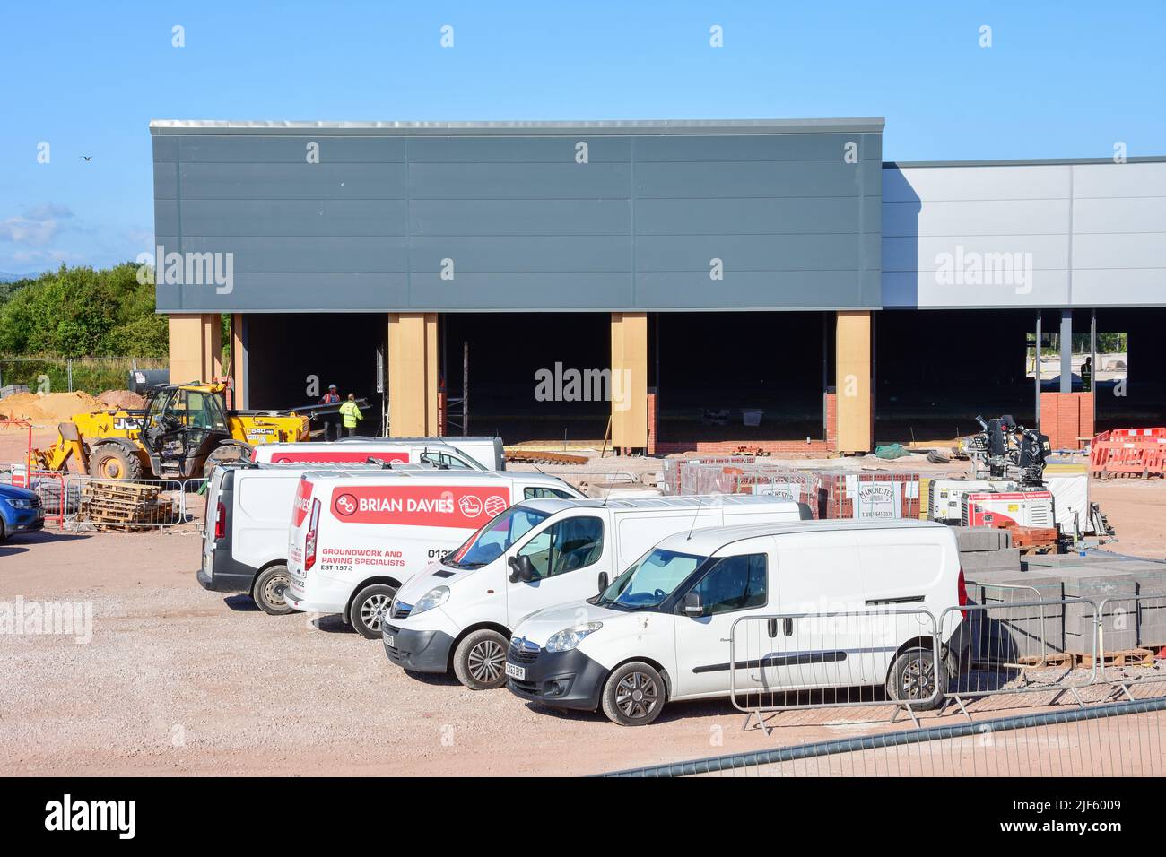 Prestatyn, UK. Jun 22, 2022. Construction work on the new Home Bargains store is progressing. Stock Photo
