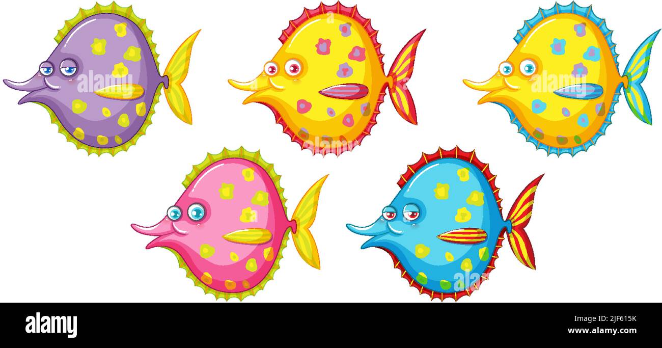 Set of halibut on white background illustration Stock Vector Image