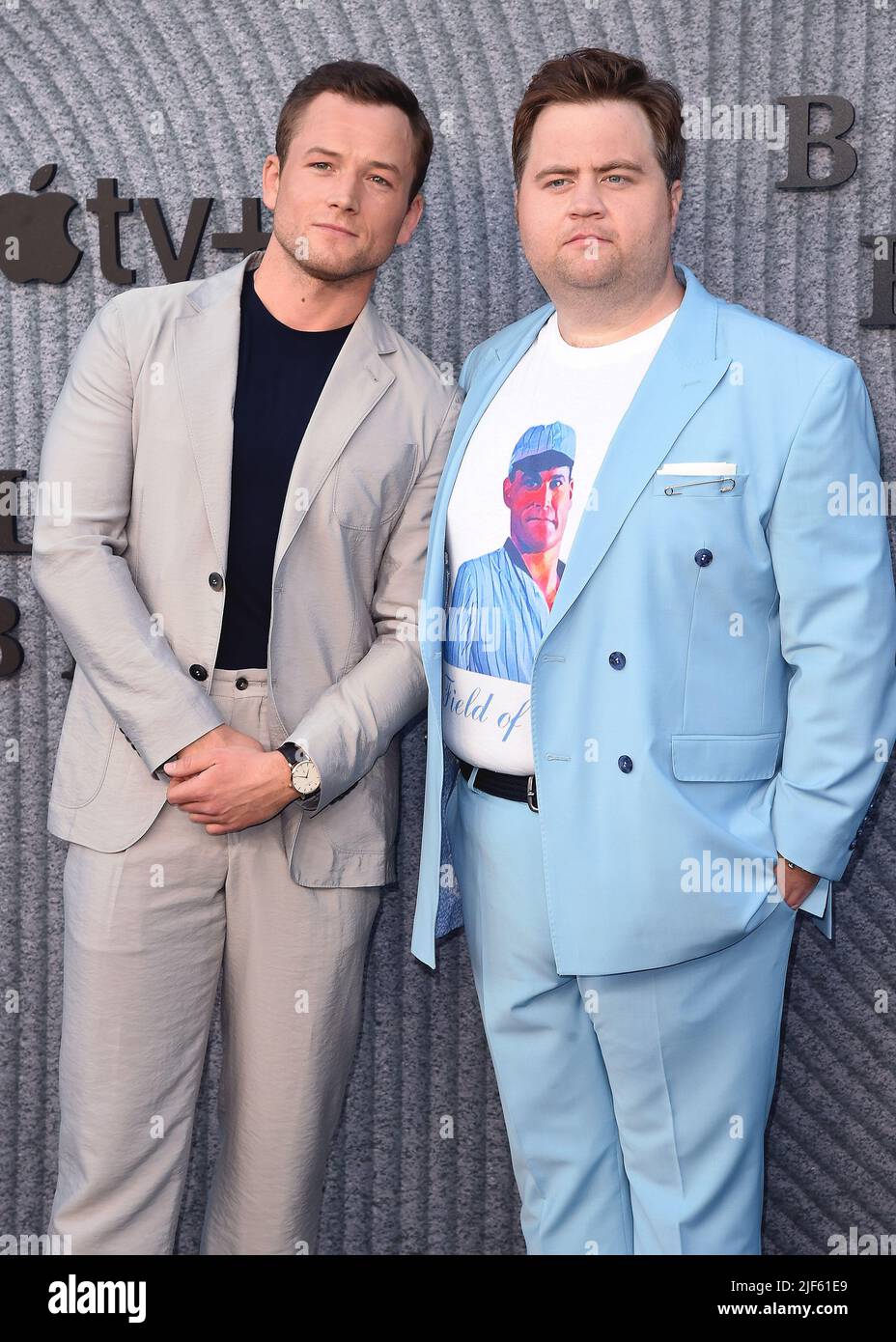 Los Angeles Usa 29th June 22 Taron Egerton And Paul Walter Hauser Walking On The Red Carpet At Apple Tv S Black Bird Red Carpet Premiere Event At Bruin Westwood In Los Angeles